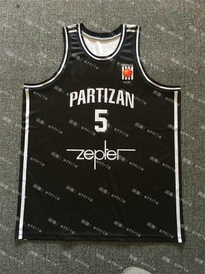 5 Haris Brkic Partizan Belgrade Black Retro Basketball Jersey